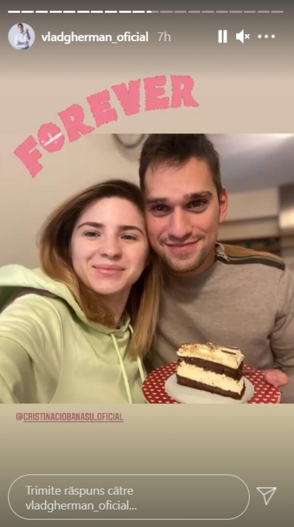 Cristina Ciobănașu și Vlad Gherman, sursa foto Instagram