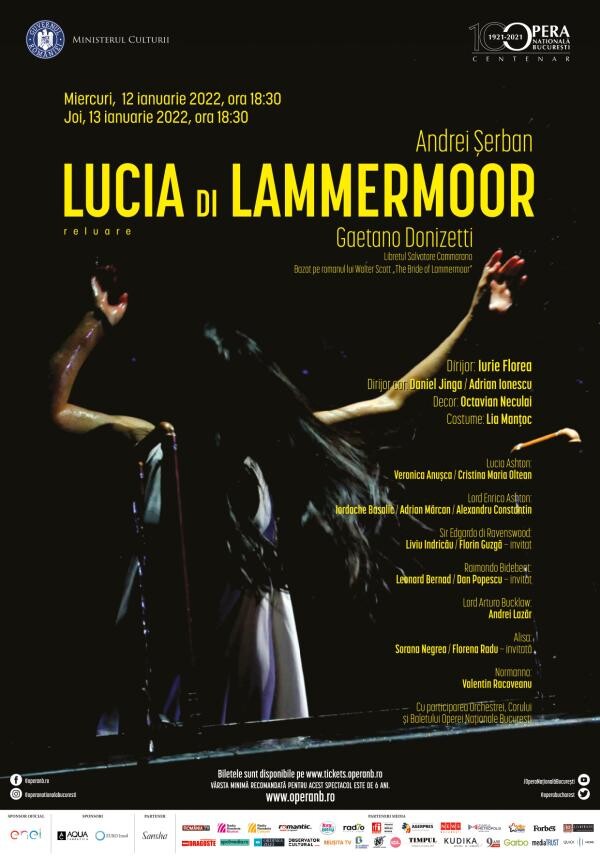 „Lucia di Lammermoor” în regia lui Andrei Șerban - Chicago, Paris, București 12 și 13 ianuarie 2022