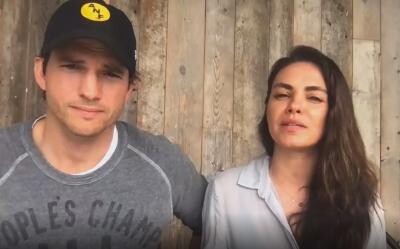 Mila Kunis și Ashton Kutcher, captură video Instagram